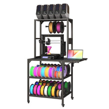 Heavy Duty 3D Printer Stand with Filament Storage Rack - Black